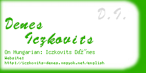 denes iczkovits business card